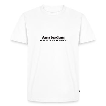 Amsterdam Coordonnées - T-shirt Premium bio Homme - blanc - Devant - Nico (187cm)