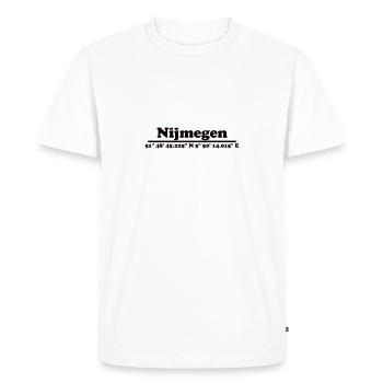 Coordonnées de Nimègue - T-shirt Premium bio Homme - blanc - Devant - Nico (187cm)
