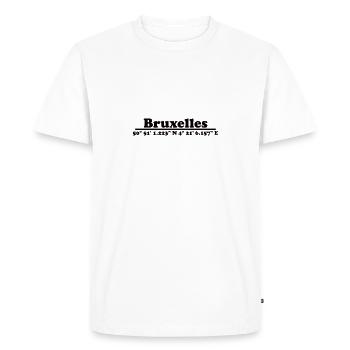 Bruxelles Coordonnées - T-shirt Premium bio Homme - blanc - Devant - Nico (187cm)