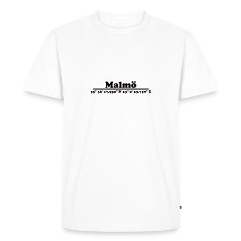 Malmö Coordonnées - T-shirt Premium bio Homme - blanc - Devant - Nico (187cm)