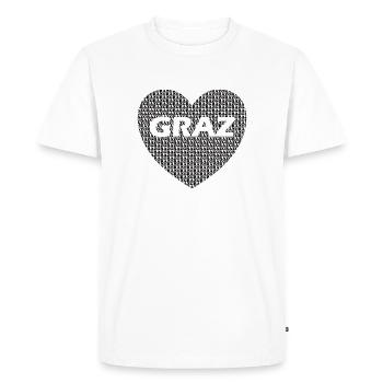 Graz Heart - Men's Premium Organic T-Shirt - white - Front - Nico (187cm)