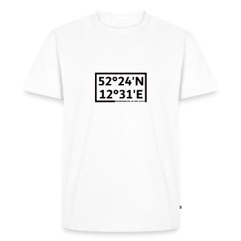 Coordonnées de Brandenburg an der Havel - T-shirt Premium bio Homme - blanc - Devant - Nico (187cm)