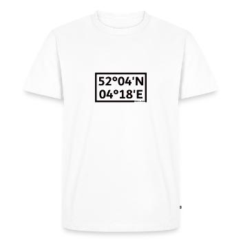 Coordonnées de La Haye - T-shirt Premium bio Homme - blanc - Devant - Nico (187cm)
