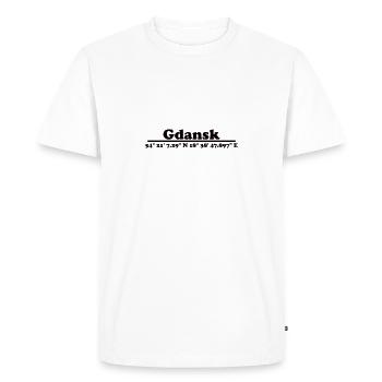 Gdansk Coordinates - Men's Premium Organic T-Shirt - white - Front - Nico (187cm)