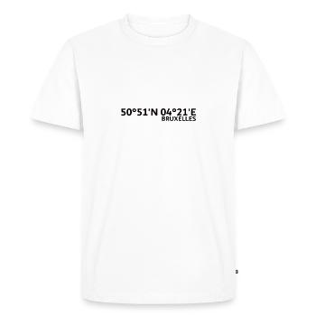 Brussels coordinates - Men's Premium Organic T-Shirt - white - Front - Nico (187cm)