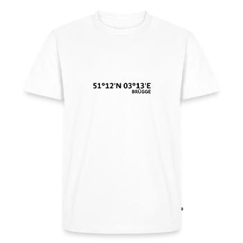 Coordonnées de Bruges - T-shirt Premium bio Homme - blanc - Devant - Nico (187cm)