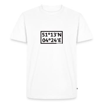 Antwerp coordinates - Men's Premium Organic T-Shirt - white - Front - Nico (187cm)