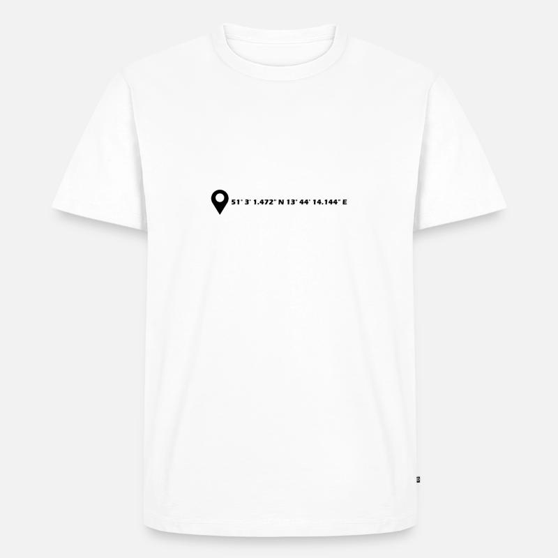 Dresden Koordinaten - Männer Premium Bio T-Shirt - Weiß