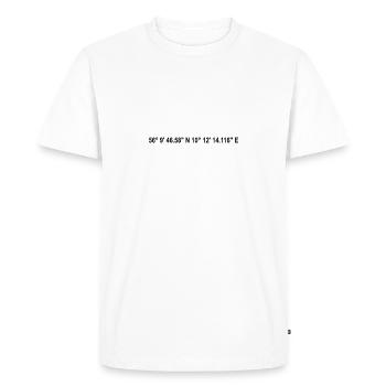 Coordonnées d’Aarhus - T-shirt Premium bio Homme - blanc - Devant - Nico (187cm)