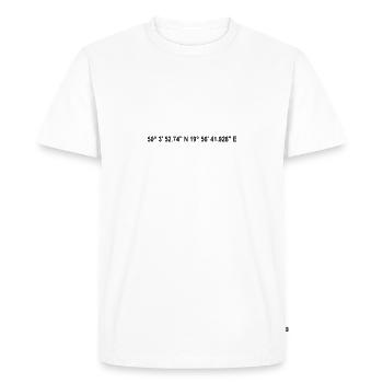 Coordonnées de Cracovie - T-shirt Premium bio Homme - blanc - Devant - Nico (187cm)