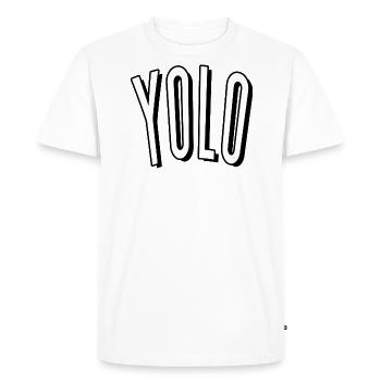 yolo YOLO live best day good vibes crazy best best - Men's Premium Organic T-Shirt - white - Front - Nico (187cm)