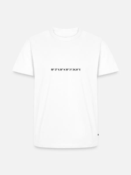 Kiev Ukraine Coordinates - Men's Premium Organic T-Shirt - white