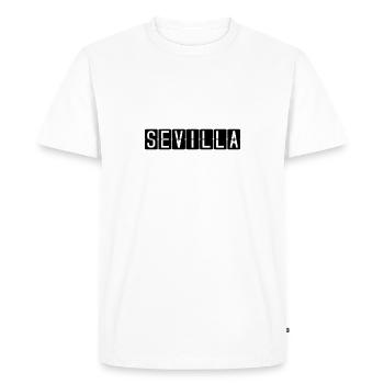 Panneau de l’aéroport de Séville - T-shirt Premium bio Homme - blanc - Devant - Nico (187cm)