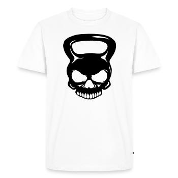 Kettlebell Skull - Skull Ball Dumbbell - Men's Premium Organic T-Shirt - white - Front - Nico (187cm)