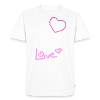 J’aime les vêtements / Love in Neon - T-shirt Premium bio Homme - blanc - Devant - Nico (187cm)