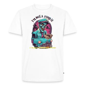 zombie delivery driver - Men's Premium Organic T-Shirt - white - Front - Nico (187cm)