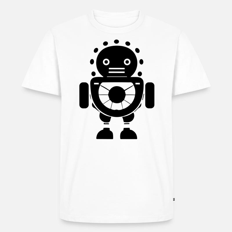 Kleiner Roboter - Männer Premium Bio T-Shirt - Weiß