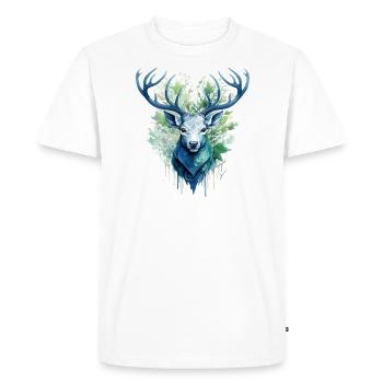 Cerf - T-shirt Premium bio Homme - blanc - Devant - Nico (187cm)