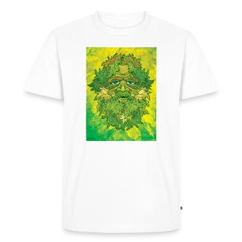 Green Man Summer - Men's Premium Organic T-Shirt - white - Front - Nico (187cm)