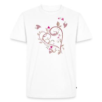 Heart Ornament - Men's Premium Organic T-Shirt - white - Front - Nico (187cm)