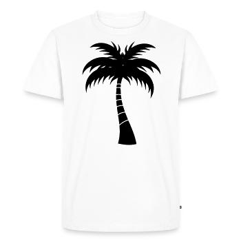 palm tree - Men's Premium Organic T-Shirt - white - Front - Nico (187cm)