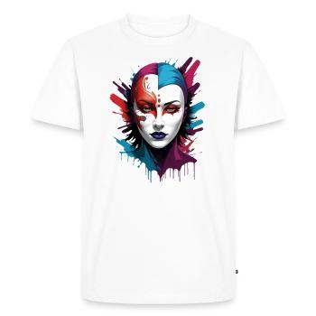 « Chromatic Chic : le porteur de masque coloré » - T-shirt Premium bio Homme - blanc - Devant - Nico (187cm)