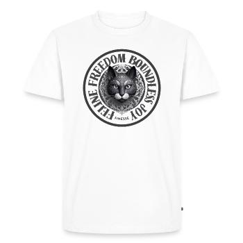Tête de chat félin Freedom - T-shirt Premium bio Homme - blanc - Devant - Nico (187cm)
