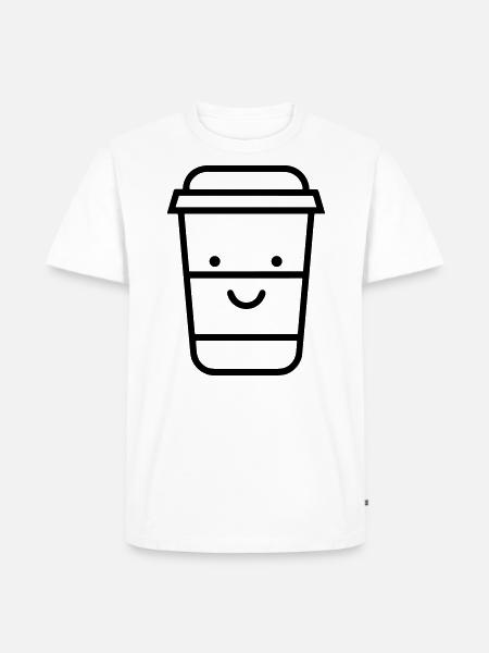 Kaffeebecher - Männer Premium Bio T-Shirt - Weiß