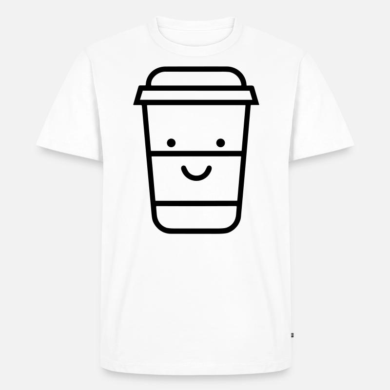 Kaffeebecher - Männer Premium Bio T-Shirt - Weiß