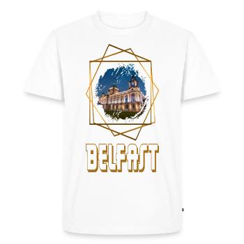 Belfast Northern Ireland City Skyline Home Love - Men's Premium Organic T-Shirt - white - Front - Nico (187cm)