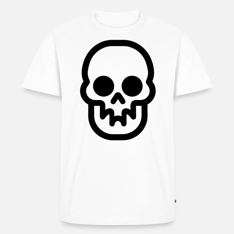 Schädel - Männer Premium Bio T-Shirt - Weiß