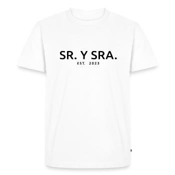 Sr. Y Sra. Est. 2023 - Men & Women Wedding Gift - Men's Premium Organic T-Shirt - white - Front - Nico (187cm)