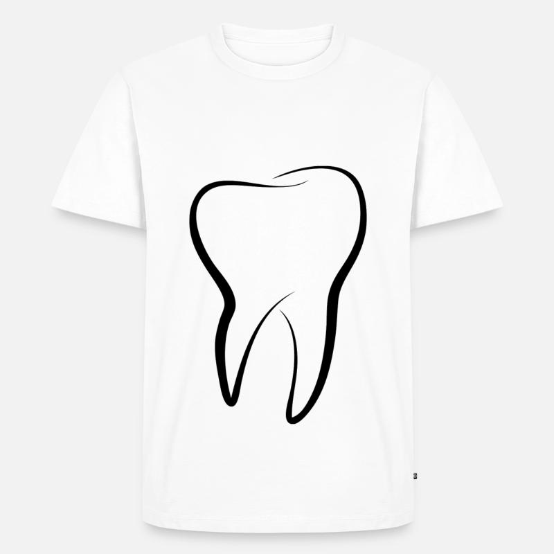 Zahn - Männer Premium Bio T-Shirt - Weiß