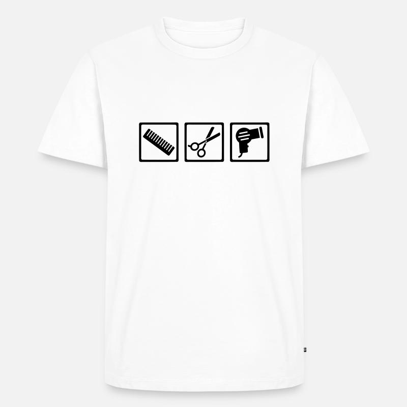 Friseur - Männer Premium Bio T-Shirt - Weiß