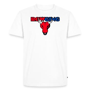 Rowging Bull Slogan drôle d’aviron avec une touche - T-shirt Premium bio Homme - blanc - Devant - Nico (187cm)
