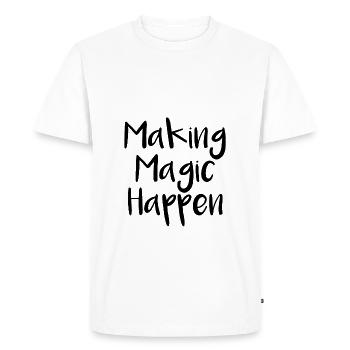 Making Magic Happen - Men's Premium Organic T-Shirt - white - Front - Nico (187cm)
