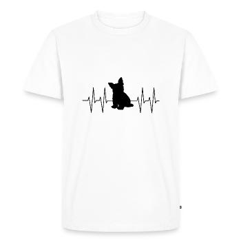 J’aime les Yorkies Yorkshire Terrier du fond du cœur - T-shirt Premium bio Homme - blanc - Devant - Nico (187cm)