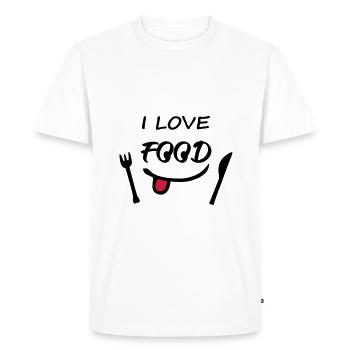 J'adore manger. - T-shirt Premium bio Homme - blanc - Devant - Nico (187cm)