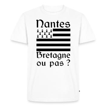 Nantes Bretagne ? - T-shirt Premium bio Homme - blanc - Devant - Nico (187cm)