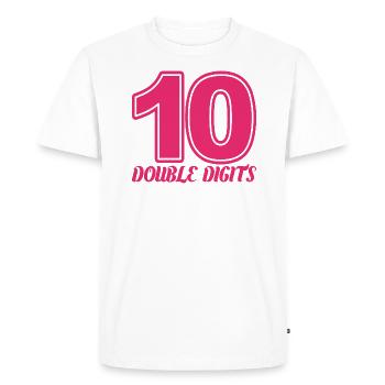 Cadeau de 10e anniversaire, 10 ans, pour garçons et filles - T-shirt Premium bio Homme - blanc - Devant - Nico (187cm)