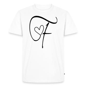 Letter F Letter F Calligraphy - Men's Premium Organic T-Shirt - white - Front - Nico (187cm)