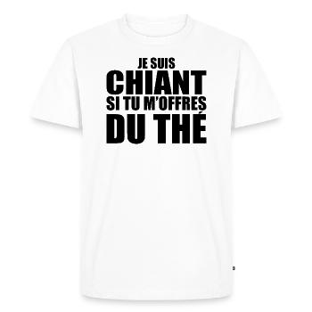 Man Who Adores: Tea. Funny Design Humor - Men's Premium Organic T-Shirt - white - Front - Nico (187cm)