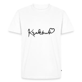 Rythme cardiaque de Cracovie - T-shirt Premium bio Homme - blanc - Devant - Nico (187cm)