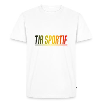 TIR SPORTIF CADEAU SPORT BELGIQUE - T-shirt Premium bio Homme - blanc - Devant - Nico (187cm)