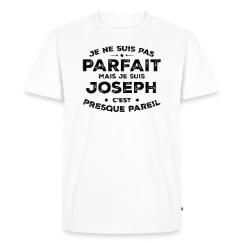 Joseph A First Name, An Attitude Humor Joseph - Men's Premium Organic T-Shirt - white - Front - Nico (187cm)