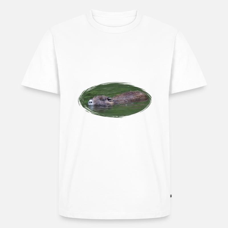Nutria Biber Biberratte Wasserratte - Männer Premium Bio T-Shirt - Weiß