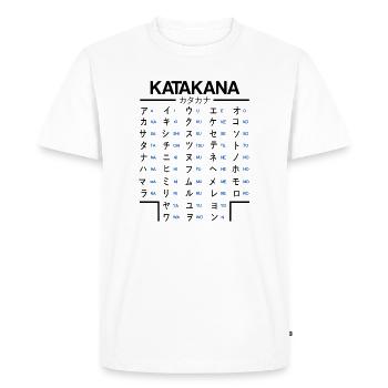 Apprendre le japonais Katakana Anime Manga Japon Fans - T-shirt Premium bio Homme - blanc - Devant - Nico (187cm)