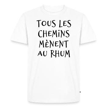 Humour - Rhum - T-shirt Premium bio Homme - blanc - Devant - Nico (187cm)