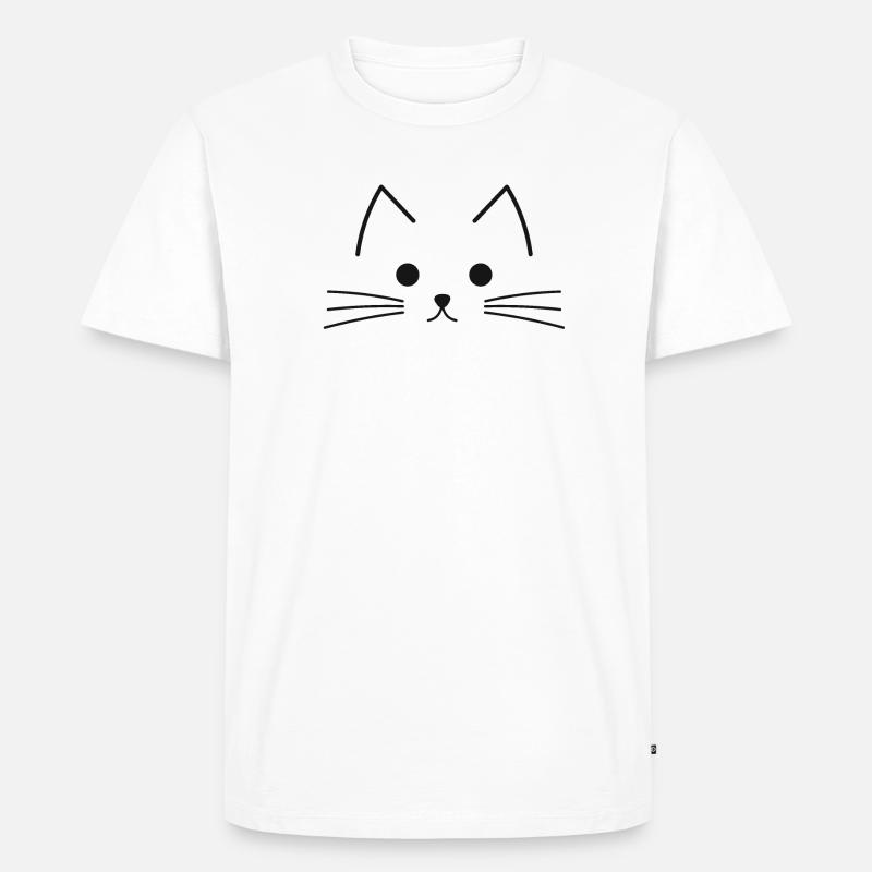 Kitty Face - Männer Premium Bio T-Shirt - Weiß