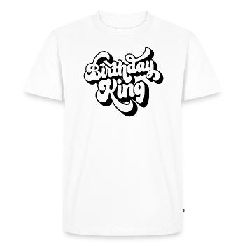 Birthday King - Cool Birthday Party Gift For Men - Men's Premium Organic T-Shirt - white - Front - Nico (187cm)